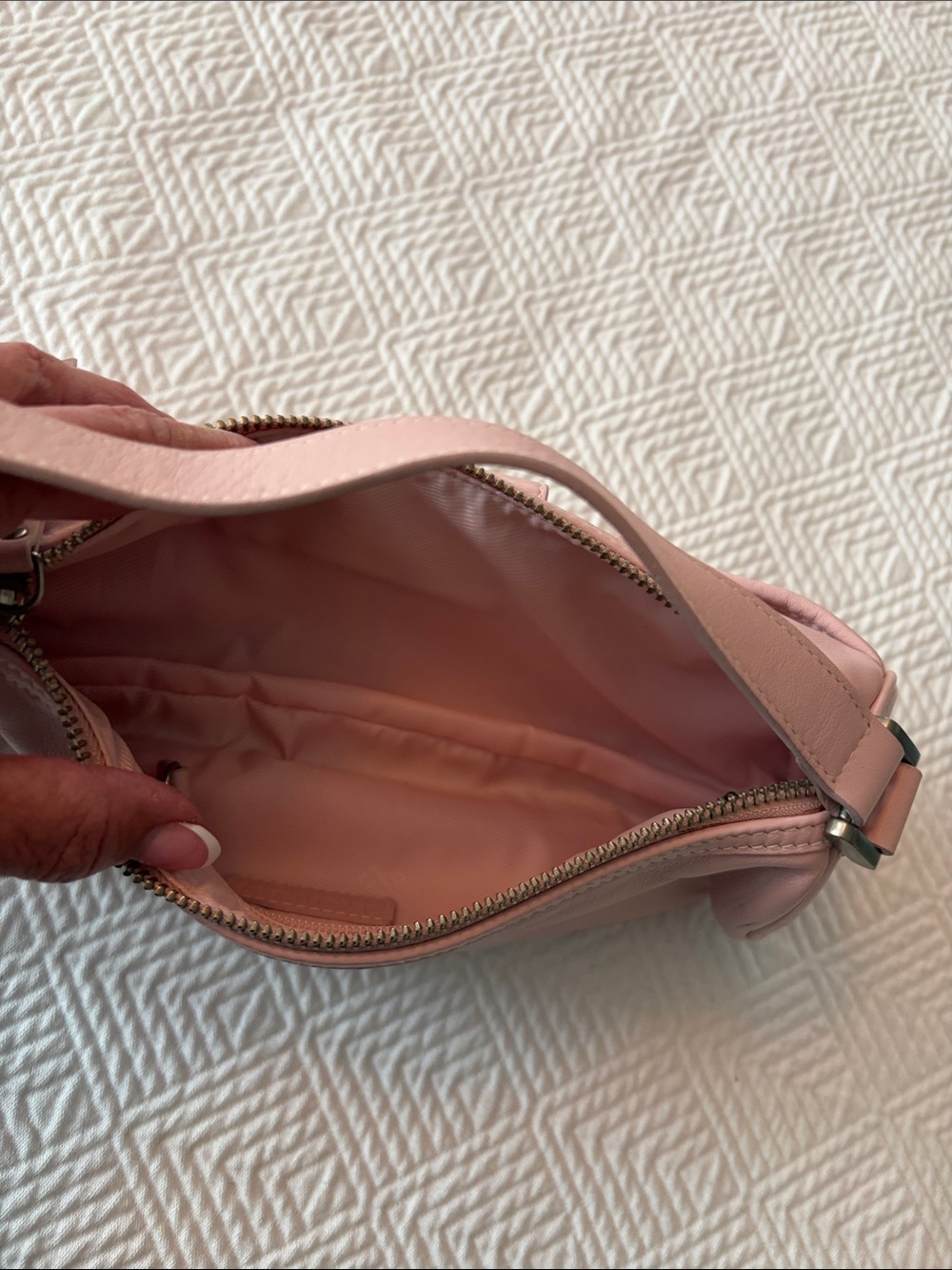 Lauren Ralph Lauren Dusty Pink Leather Shoulder Bag - Picture 4 of 4